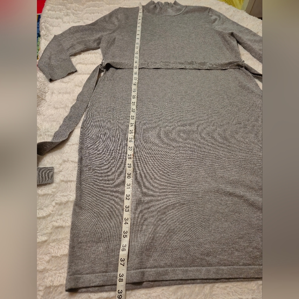 Calvin Klein Long Sleeve Gray Dress - Picture 3 of 8